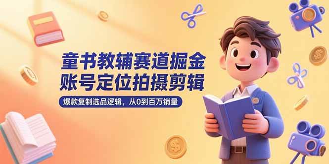 （15326期）童书教辅赛道掘金，账号定位拍摄剪辑，爆款复制选品逻辑，从0到百万销量-鲲鹏云网创