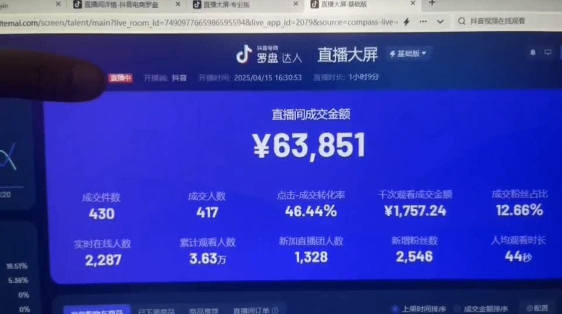 （14509期）抖音破价直播，靠不露脸读稿子， 日入多张，100%起号-鲲鹏云网创