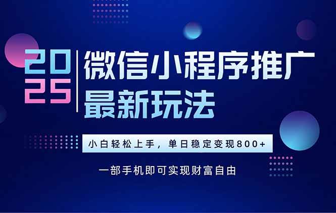 （15603期）25年下半年微信小程序推广最新玩法，轻松日入800+-鲲鹏云网创