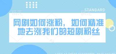 网剧如何涨粉，如何精准地去涨我们的短剧粉丝-鲲鹏云网创