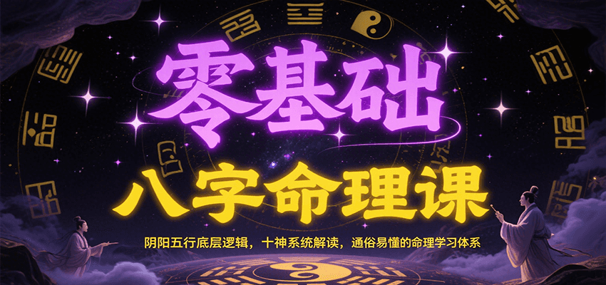 零基础八字命理课：阴阳五行底层逻辑，十神系统解读，通俗易懂的命理学习体系-鲲鹏云网创