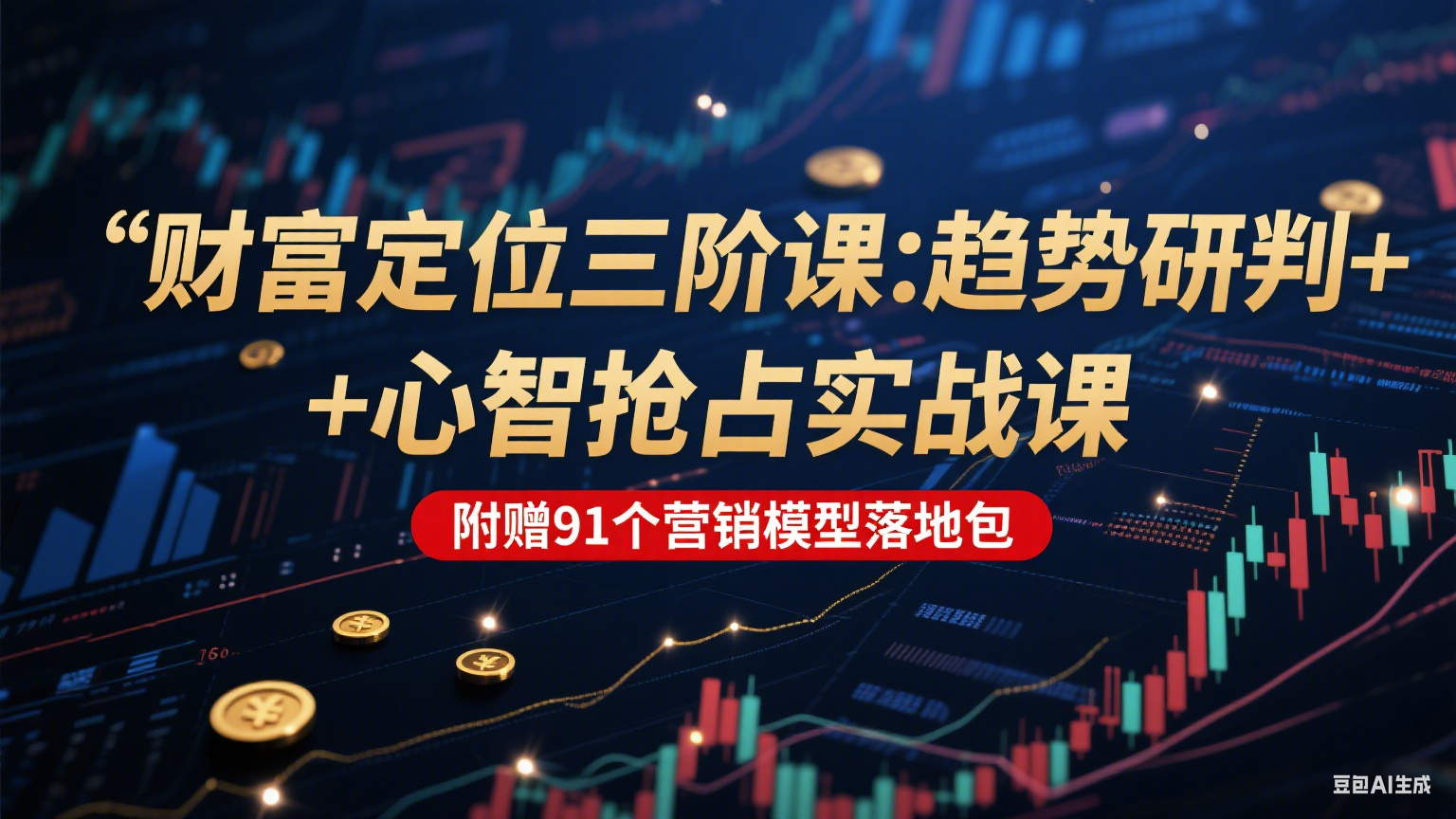 财富定位三阶：趋势研判 + 心智抢占实战课，附赠91个营销模型落地包-鲲鹏云网创