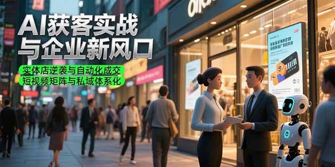 （15348期）AI获客实战与企业新风口，实体店逆袭与自动化成交 短视频矩阵与私域体系化-鲲鹏云网创