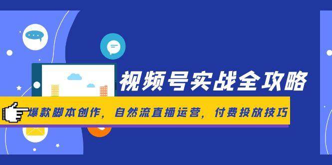 （14925期）视频号实战全攻略，爆款脚本创作，自然流直播运营，付费投放技巧-鲲鹏云网创