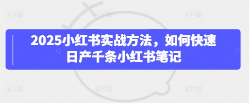 2025小红书实战方法，如何快速日产千条小红书笔记-鲲鹏云网创