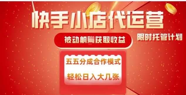 快手小店代运营，被动躺Z收益，收益五五分，单日稳定变现五张【揭秘】-鲲鹏云网创