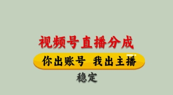 视频号直播分成，全程托管招募，单月轻松变现8k【揭秘】-鲲鹏云网创