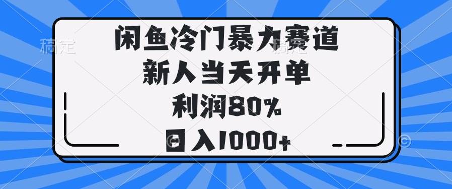 （14229期）闲鱼冷门暴力赛道，新人当天开单，利润80%，日入1000+-鲲鹏云网创