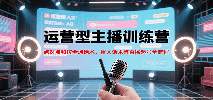 运营型主播训练营，点对点和拉全场话术，留人话术等直播起号全流程（更新7月）-鲲鹏云网创