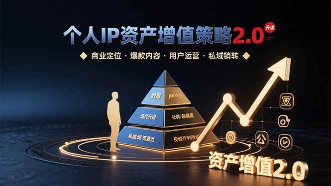（15653期）个人IP资产增值策略2.0 拆解商业定位/爆款内容/用户运营/私域销转四大模块-鲲鹏云网创
