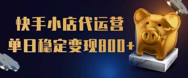 【快手小店代运营】限时托管计划，全程喂饭，单日稳定变现5张【揭秘】-鲲鹏云网创