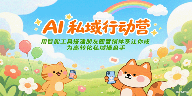 AI私域行动营：用智能工具搭建朋友圈营销体系让你成为高转化私域操盘手-鲲鹏云网创