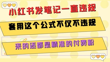 小红书发笔记一直违规，套用这个公式不仅不违规，来的还都是精准的付费粉-鲲鹏云网创