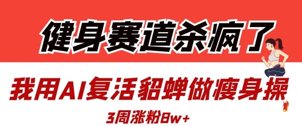 健身赛道杀疯了？我用AI复活貂蝉做瘦身操，3周涨粉8W-鲲鹏云网创