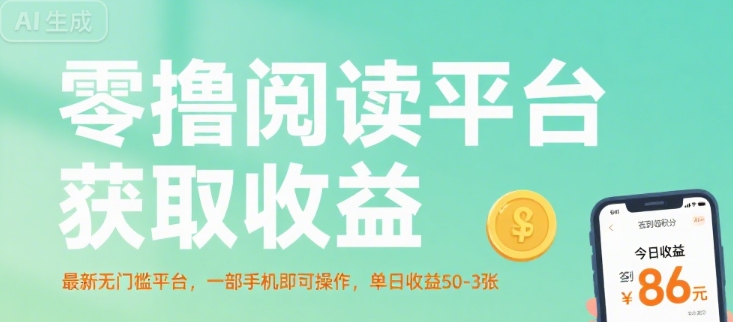 零撸阅读平台获取收益，最新无门槛平台，一部手机即可操作，单日收益50-3张【揭秘】-鲲鹏云网创