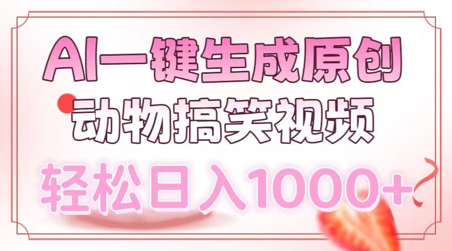 （13884期）AI一键生成原创动物搞笑视频，轻松日入1000+-鲲鹏云网创