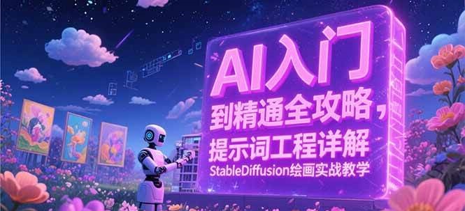 AI入门到精通全攻略，提示词工程详解，StableDiffusion绘画实战教学-鲲鹏云网创
