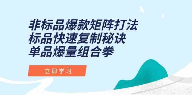 非标品爆款矩阵打法，标品快速复制秘诀，单品爆量组合拳-鲲鹏云网创
