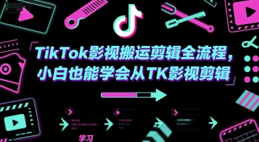 TikTok影视搬运剪辑全流程，小白也能学会从TK影视剪辑-鲲鹏云网创