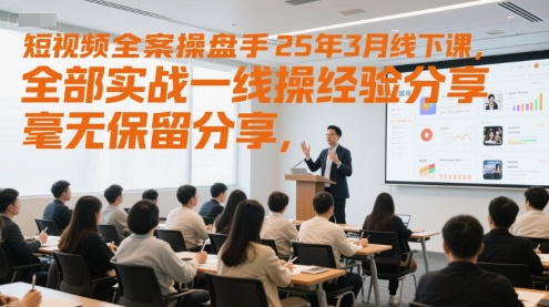 短视频全案操盘手25年3月线下课，全部实战一线操盘手经验分享，毫无保留分享，全是干货-鲲鹏云网创