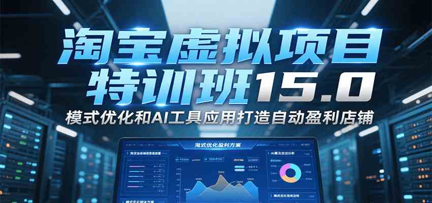 淘宝虚拟项目特训班15.0，模式优化和AI工具应用打造自动盈利店铺-鲲鹏云网创