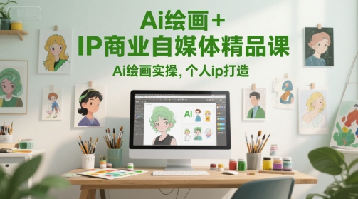 Ai绘画+IP商业自媒体精品课，Ai绘画实操，个人ip打造-鲲鹏云网创