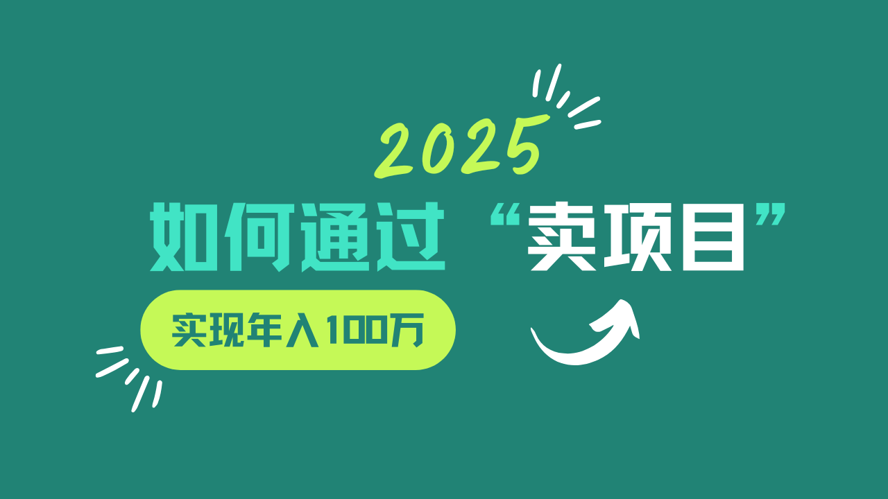 2025年如何通过“卖项目”实现年入100w-鲲鹏云网创