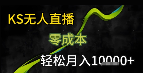 KS无人直播25年最新玩法，只需一部手机，轻松月入1W+【揭秘】-鲲鹏云网创