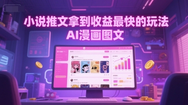 小说推文拿到收益最快的玩法，AI漫画图文-鲲鹏云网创