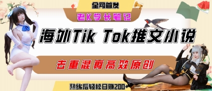 海外tiktok小说推文暴力项目，高停留率，高转化率，上手后一天搞顿饭钱不是问题-鲲鹏云网创
