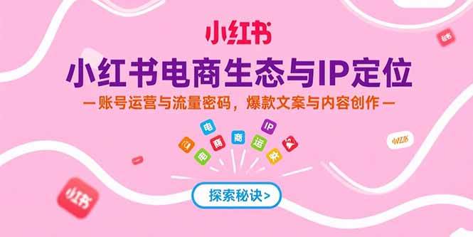 （15350期）小红书电商生态与IP定位，账号运营与流量密码，爆款文案与内容创作-鲲鹏云网创