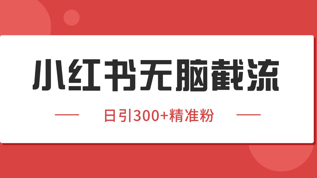 小红书截流同行客源，独家野路子获客玩法 日引200+暴力获客-鲲鹏云网创