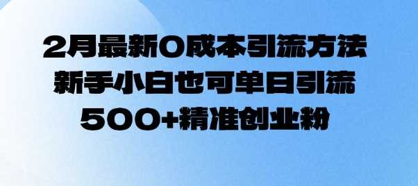 2月最新0成本引流方法，新手小白也可单日引流500+精准创业粉-鲲鹏云网创