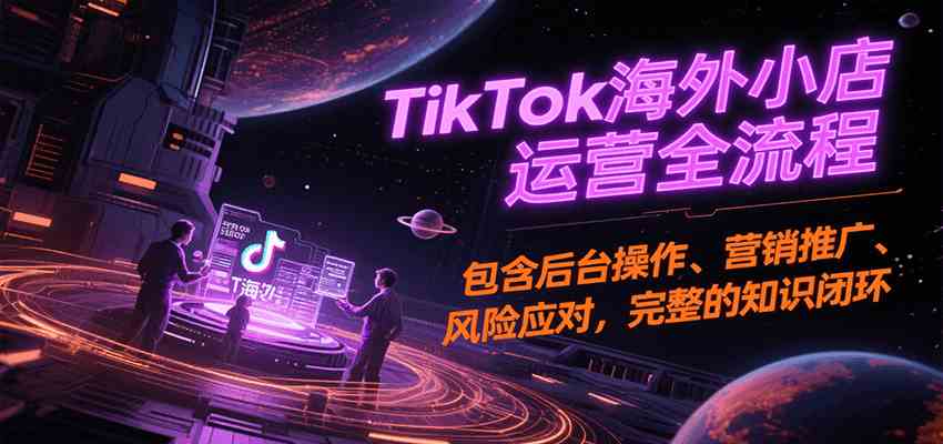 TikTok海外小店运营全流程，包含后台操作、营销推广、风险应对，完整的知识闭环-鲲鹏云网创