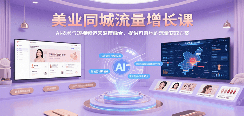 美业同城流量增长课，AI技术与短视频运营深度融合，提供可落地的流量获取方案-鲲鹏云网创