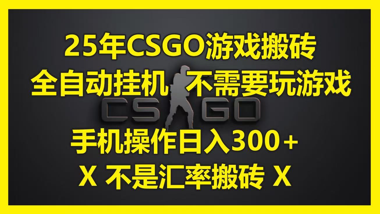 25年CSGO游戏搬砖，全自动挂机，不需要玩游戏，手机操作日入300+。(不是汇率搬砖)-鲲鹏云网创