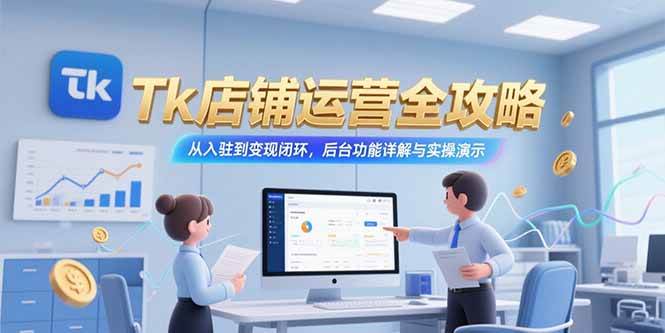 （15345期）Tk店铺运营全攻略，从入驻到变现闭环，后台功能详解与实操演示-鲲鹏云网创