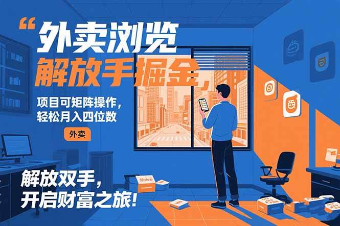 （15440期）外卖浏览掘金项目 可矩阵操作 轻松日入500+-鲲鹏云网创