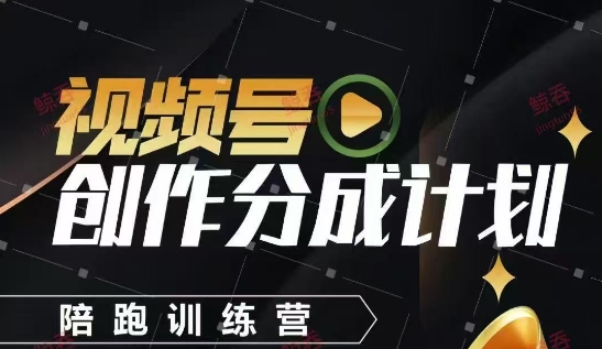 视频号创作分成计划陪跑训练营，手把手教会你如何制作视频，细水长流型项目-鲲鹏云网创