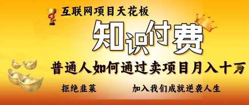 互联网项目天花板，知付付费项目，普通人如何通过卖项目月入十个，拒绝韭菜【揭秘】-鲲鹏云网创