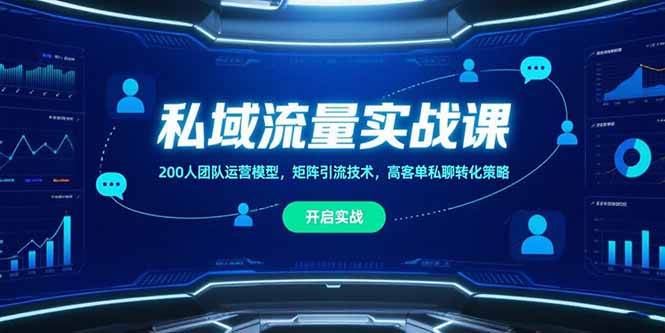 （15403期）私域流量实战课，200人团队运营模型，矩阵引流技术，高客单私聊转化策略-鲲鹏云网创