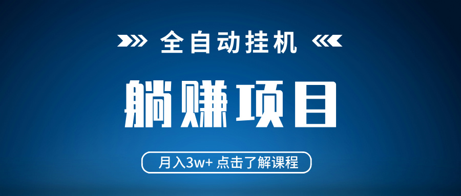 全自动挂机项目 月入3w+ 真正躺平项目 不吃电脑配置 当天见收益-鲲鹏云网创