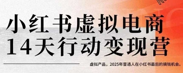 小红书虚拟电商14天变现训练营，虚拟产品，2025年普通人在小红书最后的搞钱机会-鲲鹏云网创
