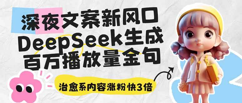 （14587期）深夜文案新风口：DeepSeek生成百万播放量金句，治愈系内容涨粉快3倍-鲲鹏云网创