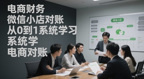电商财务微信小店对账，从0到1系统学习电商对账-鲲鹏云网创