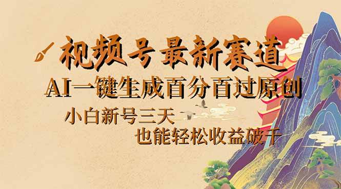 （14363期）视频号最新爆火赛道，AI一键生成百分百过原创，小白新号三天，也能轻松…-鲲鹏云网创