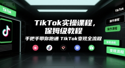 TikTok实操课程，保姆级教程，手把手带你跑通TikTok变现全流程-鲲鹏云网创