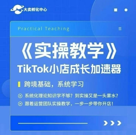 大卖家孵化中心TikTok实操课，TikTok小店成长加速器，跨境基础系统学习，一步一步带你开店-鲲鹏云网创