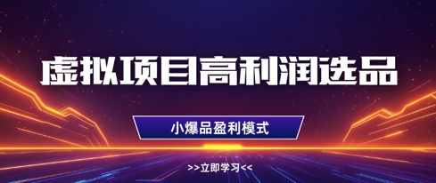虚拟项目高利润选品方法，做好单店利润1W+，可多店倍增利润-鲲鹏云网创