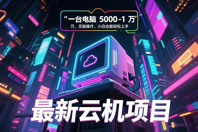 （15395期）最新云机项目 一台电脑5000到10000 无脑操作小白也能轻松上手-鲲鹏云网创